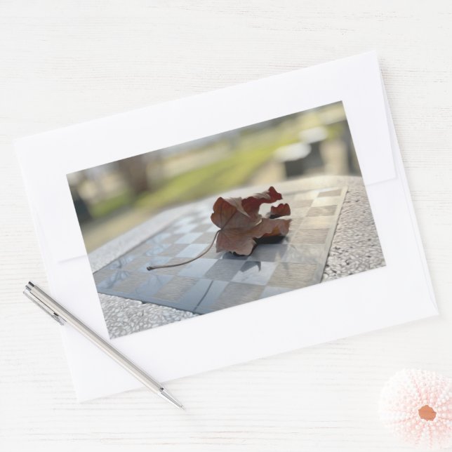 Pegatina Rectangular Una lección de ajedrez (Sobre)