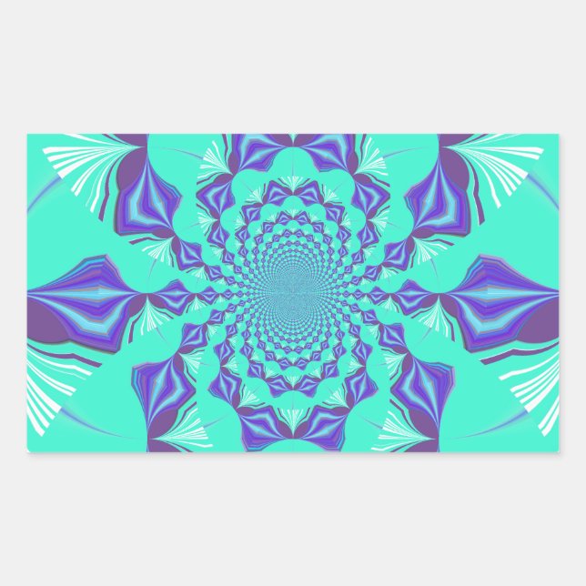 Pegatina Rectangular ¡Una mezcla de Kaleidoscope y Mandala Art! (Anverso)