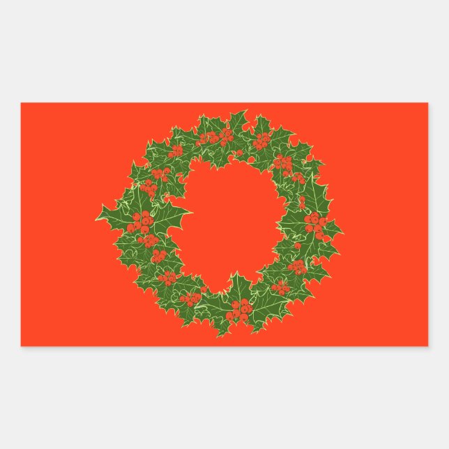 Pegatina Rectangular Una Navidad Muy Feliz (Anverso)