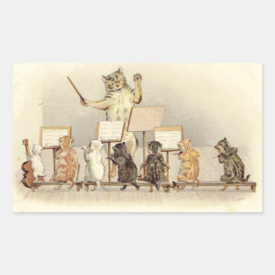 Pegatina Rectangular Una pieza musical de la época victoriana
