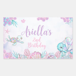 Pegatina Rectangular Under the Sea Animals Rectangular Label