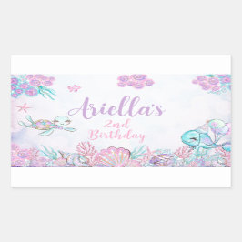 Pegatina Rectangular Under the Sea Animals Rectangular Label