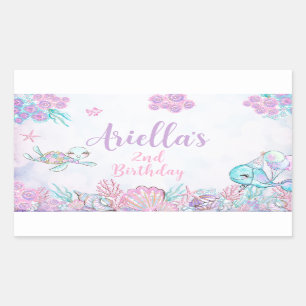 Pegatina Rectangular Under the Sea Animals Rectangular Label