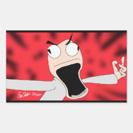 Pegatina Rectangular unhinged puppet art