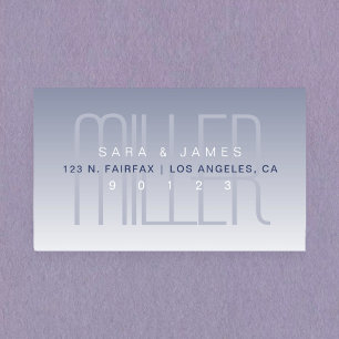 Pegatina Rectangular Único Moderno Gris Purpura Blanco