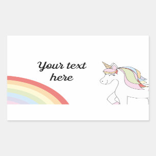 Pegatina Rectangular Unicorn rainbow