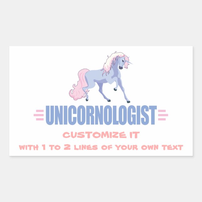 Pegatina Rectangular Unicornio personalizado (Anverso)
