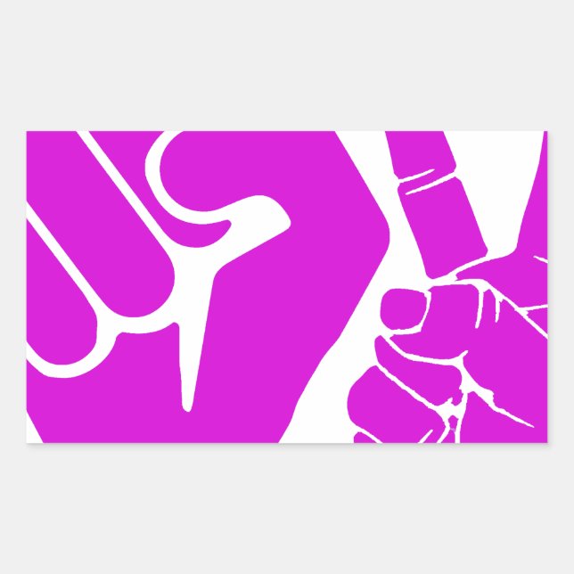 Pegatina Rectangular Unidad, amor y paz, hermandad_ (Anverso)