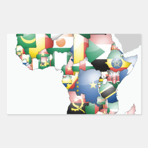 Pegatina Rectangular Unidad en la diversidad: colección de banderas de 