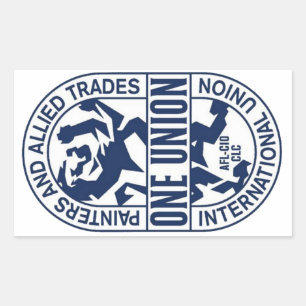 Pegatina Rectangular Unión Internacional de Pintores y Comercio Aliado