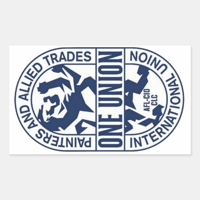 Pegatina Rectangular Unión Internacional de Pintores y Comercio Aliado (Anverso)