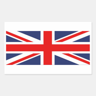 Pegatina Rectangular Union Jack Flag-Reino Unido