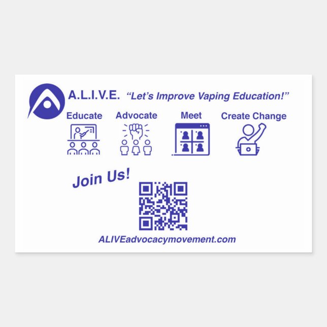 Pegatina Rectangular Unirse ahora (Anverso)