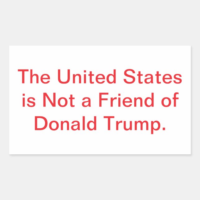 Pegatina Rectangular United States Dislikes Trump Hankamer Artjunkhaus (Anverso)