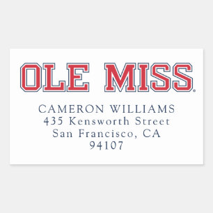 Pegatina Rectangular Universidad de Misisipi   Ole Miss Wordmark