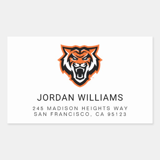 Pegatina Rectangular Universidad Estatal de Idaho bengala diseño espiri (Anverso)