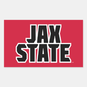Pegatina Rectangular Universidad Estatal de Jacksonville JAX STATE Text