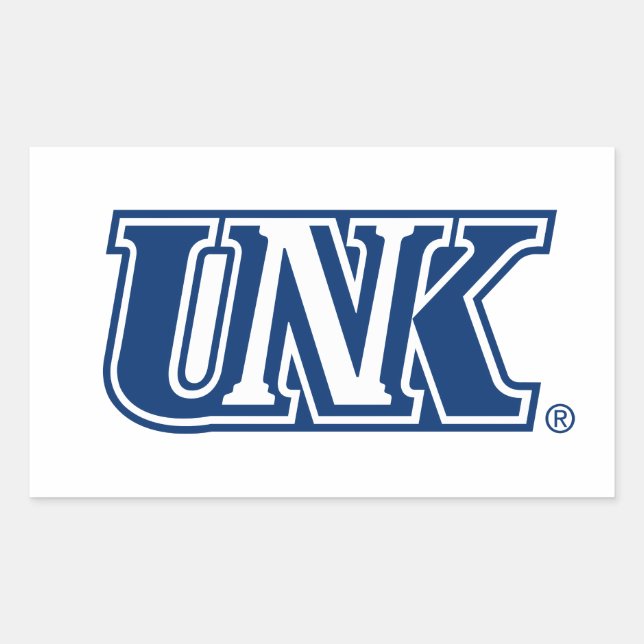 Pegatina Rectangular UNK| Universidad de Nebraska en Kearney (Anverso)