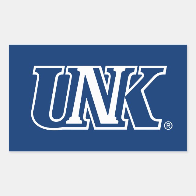 Pegatina Rectangular UNK | Universidad de Nebraska en Kearney (Anverso)