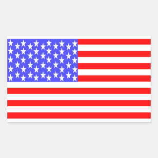 Pegatina Rectangular USA Flag Totally Printed