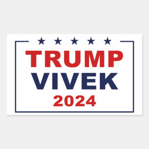 Pegatina Rectangular USA Trump Vivek 2024