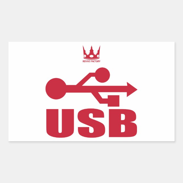 PEGATINA RECTANGULAR USB（赤） (Anverso)