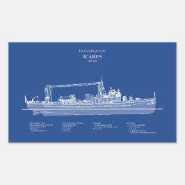 Pegatina Rectangular USCG Cutter Icarus wpc-110 - ABD