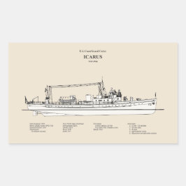 Pegatina Rectangular USCG Cutter Icarus wpc-110 - SBD