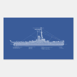 Pegatina Rectangular USCG Cutter Modoc wpg-46 - ABD