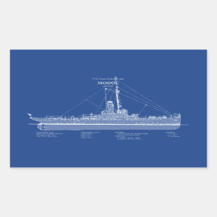 Pegatina Rectangular USCG Cutter Modoc wpg-46 - ABD