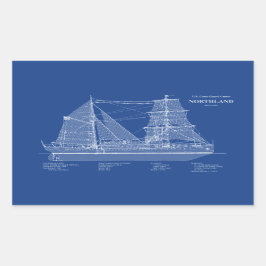 Pegatina Rectangular USCG Cutter Northland wpg-49 - ABD