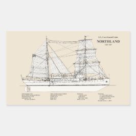 Pegatina Rectangular USCG Cutter Northland wpg-49 - SBD