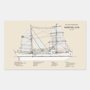 Pegatina Rectangular USCG Cutter Northland wpg-49 - SBD