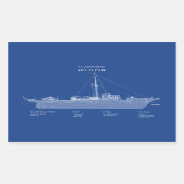 Pegatina Rectangular USCG Cutter Sea Cloud wpg-284 - ABD