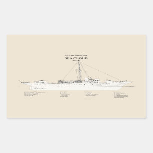 Pegatina Rectangular USCG Cutter Sea Cloud wpg-284 - SBD