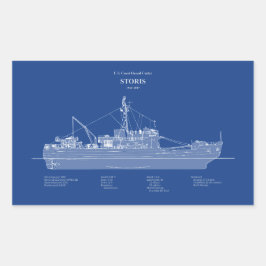 Pegatina Rectangular USCG Cutter Storis wmec-38 - ABD