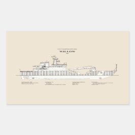 Pegatina Rectangular USCG Cutter Willow wlb-202 - SBD