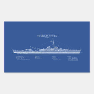 Pegatina Rectangular USCG Roger B. Taney whec-37 - ABD