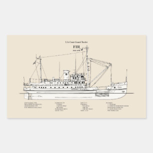 Pegatina Rectangular USCG Tender Fir wlm-212 - SBD
