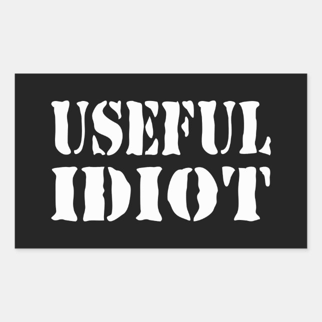 PEGATINA RECTANGULAR USEFUL IDIOT (Anverso)