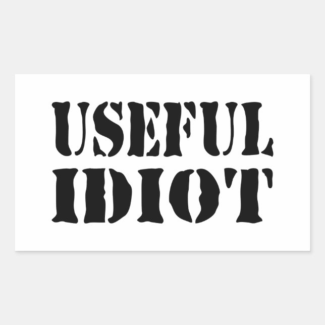 PEGATINA RECTANGULAR USEFUL IDIOT (Anverso)