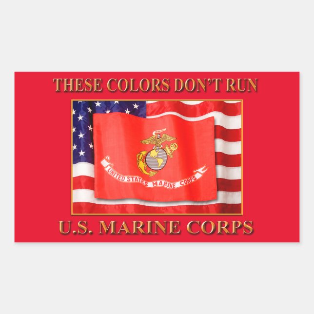 PEGATINA RECTANGULAR USMC (Anverso)