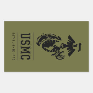 Pegatina Rectangular USMC Establecido en 1775