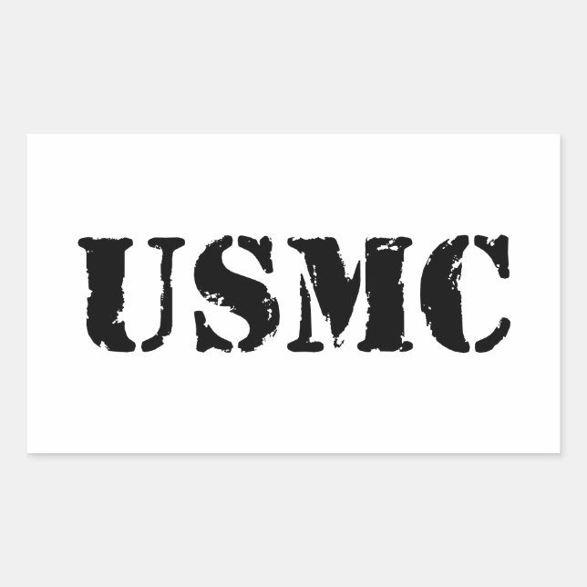 Pegatina Rectangular USMC [texto de lápiz] (Anverso)