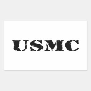 Pegatina Rectangular USMC [texto de lápiz]
