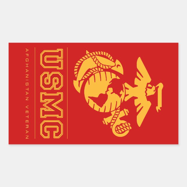 Pegatina Rectangular USMC Veterano de Afganistán (Anverso)