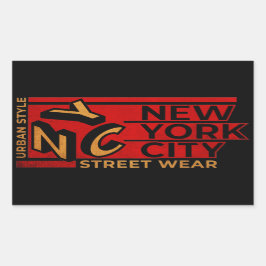 Pegatina Rectangular Uso de la calle estilo urbano de Nueva York