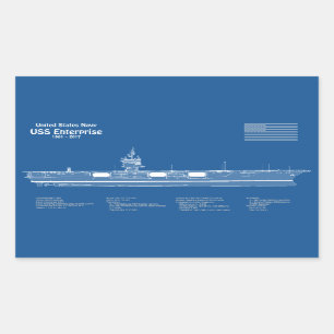 Pegatina Rectangular USS Enterprise - Planes para el diseño general de