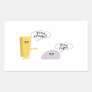 Pegatina Rectangular Usted le oscila regla