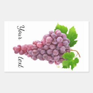 Pegatina Rectangular Uvas rosas